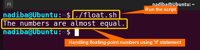 Handling floating-point numbers using 'if' statement