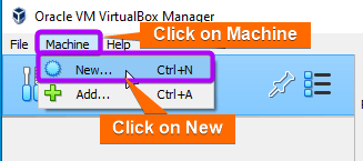create new VM on virtualbox