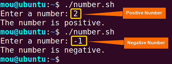 checking if a number is positive or negative using else if