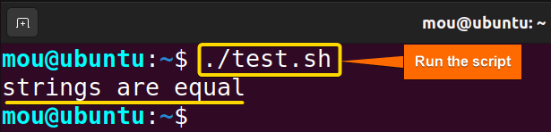 writing bash if else condition in one line using test command