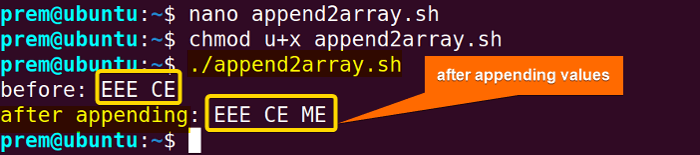append elements to an indexed array