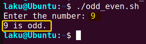 Check odd or even number using Bash arithmetic operators