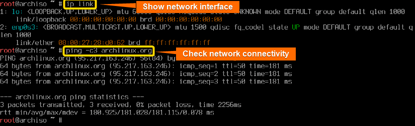 show network interfaces