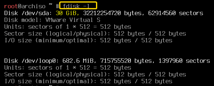 Check the partitions of your system using "fsblk"command.
