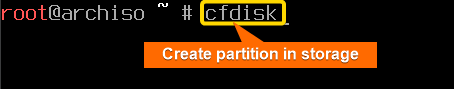 create partition in storage