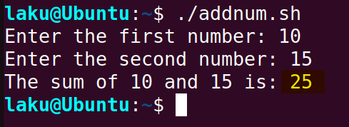 Arithmetic expansion to sum numbers in Bash