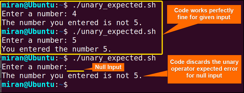 Fix 'Unary Operator Expected' Error by Quoting the Variables