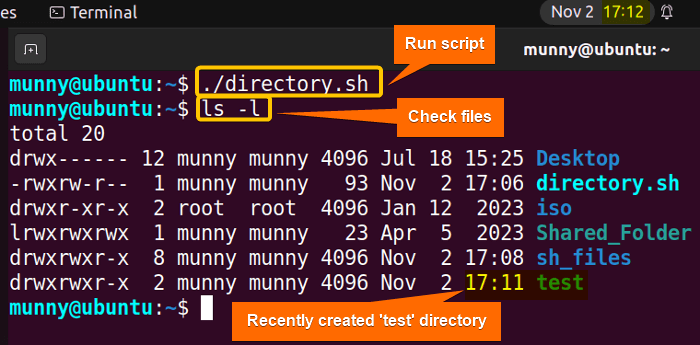 create a directory using double pipe in bash