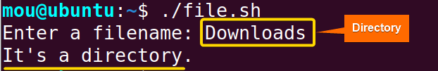 checking if a file is a regular file or directory using else if in bash