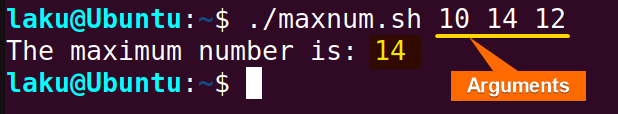 Finding maximum of three numbers in Bash