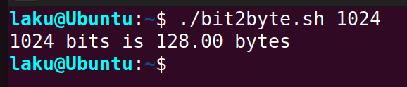 Bit to Byte conversion in Bash