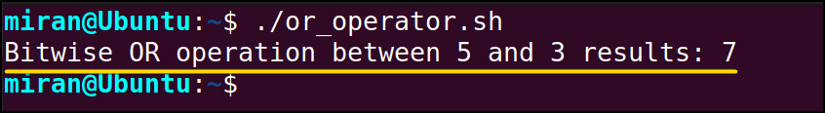 Bitwise OR Operator in bash