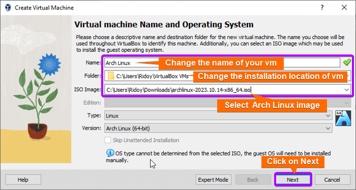 select vm name and iso image