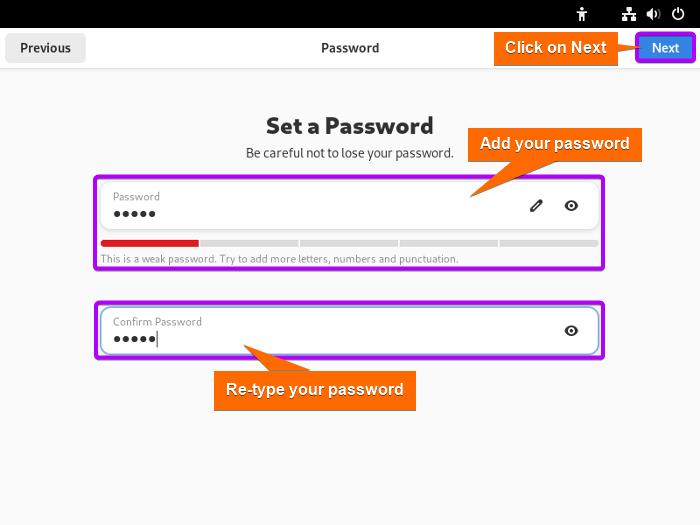 add your user password
