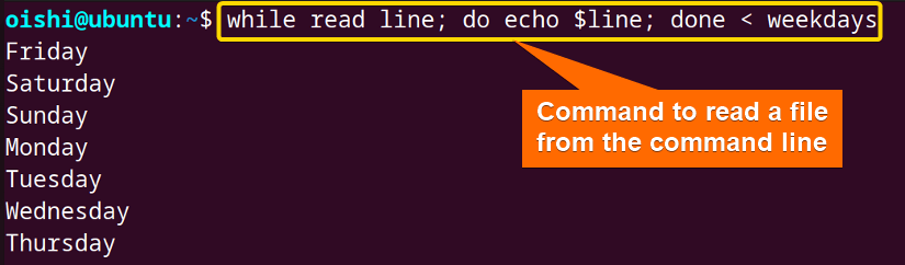 Read file from command line