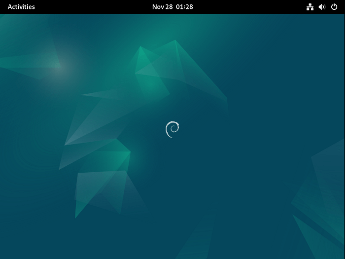 Desktop interface of Debian