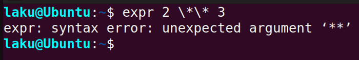 Error in expr command while performing exponential in Bash