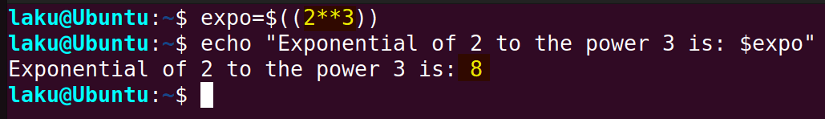 Exponential operator in Bash