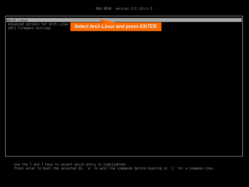 select arch linux