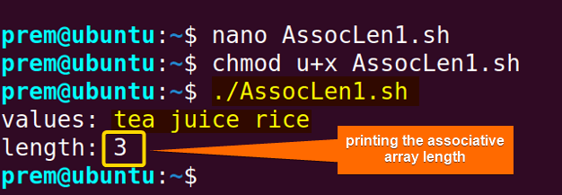 print length of bash associative array