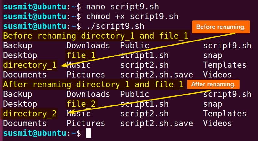 The names of file_1 and directory_2 are changed to file_2 and directory_2.