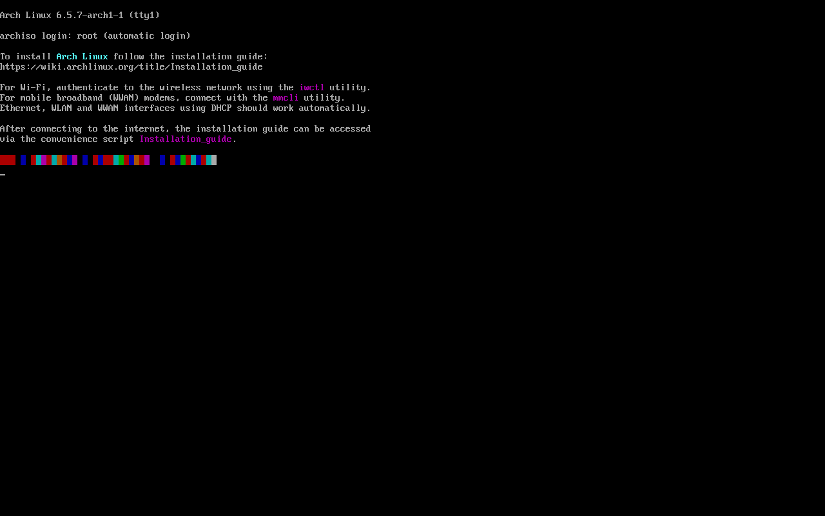 arch linux tty (CLI)