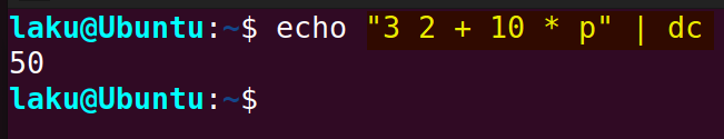 dc command for math in Bash