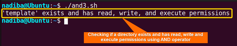 Checking if a directory exists and has read, write and execute permissions using AND operator