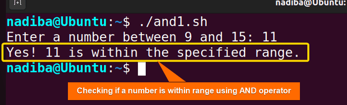Checking if a number is within range using AND operator