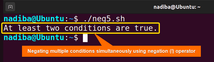 Negating multiple conditions simultaneously using negation (!) operator