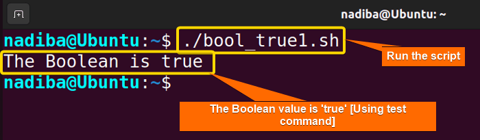Checking if Boolean value is true by using the test command "[ ]"
