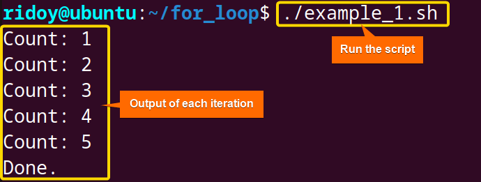 simple for loop example