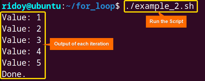 ranged based for loop example