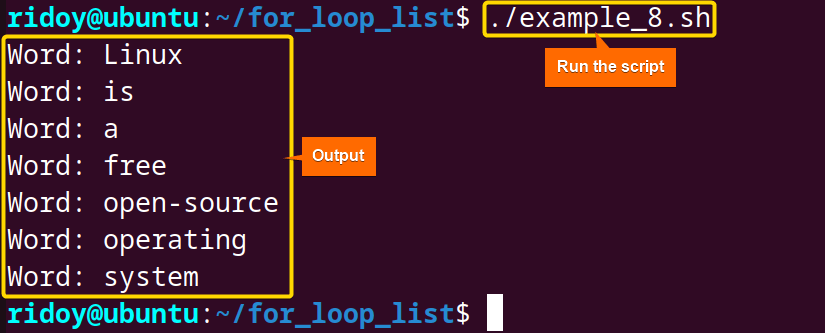 Reading String List From File using for loop