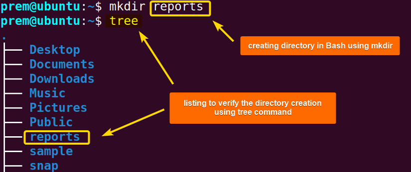 create directory in file and directory manipulation with mkdir