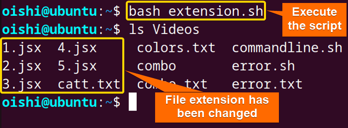 Extension using loop through files in directory