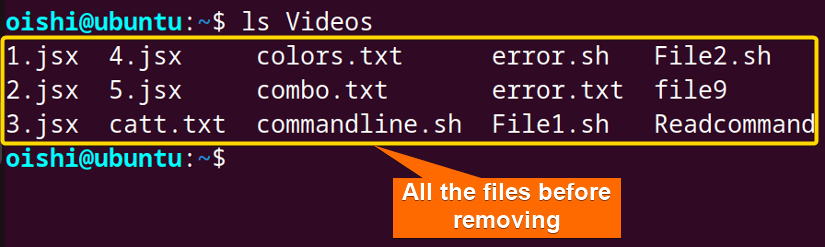 Before removing the older files using loop