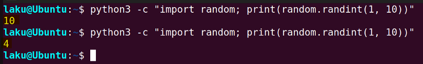 Generating integer random numbers using randint function