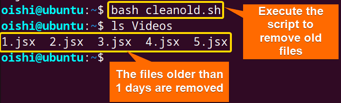 Remove files using loop 