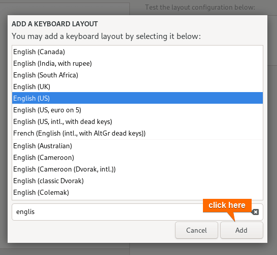 Select the language from list and click on Add