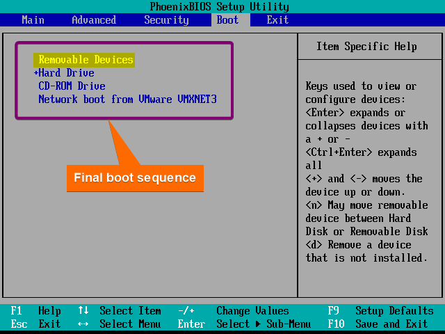 boot sequence for dual boot