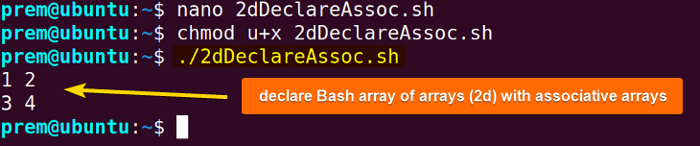 simulate array of arrays with Bash associative arrays