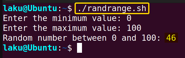 Generating random numbers within a range using the RANDOM variable