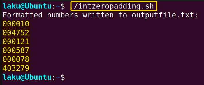 Zero padding multiple integers
