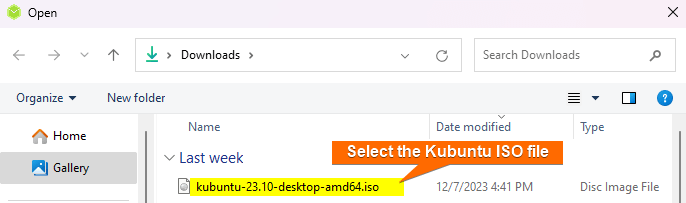 Select the Kubuntu ISO file into Etcher
