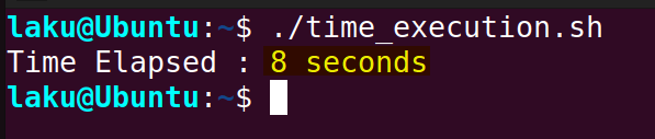 Calculation of time elapsed to execute a portion of Bash script