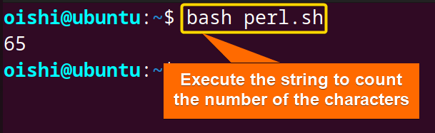 Count the characters using perl command