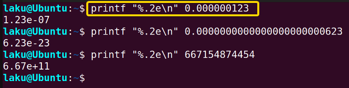 Converting numbers to scientific format in Bash