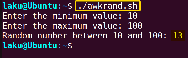 Generating random numbers using the awk command