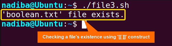 Checking a file's existence using double square brackets '[[ ]]' construct